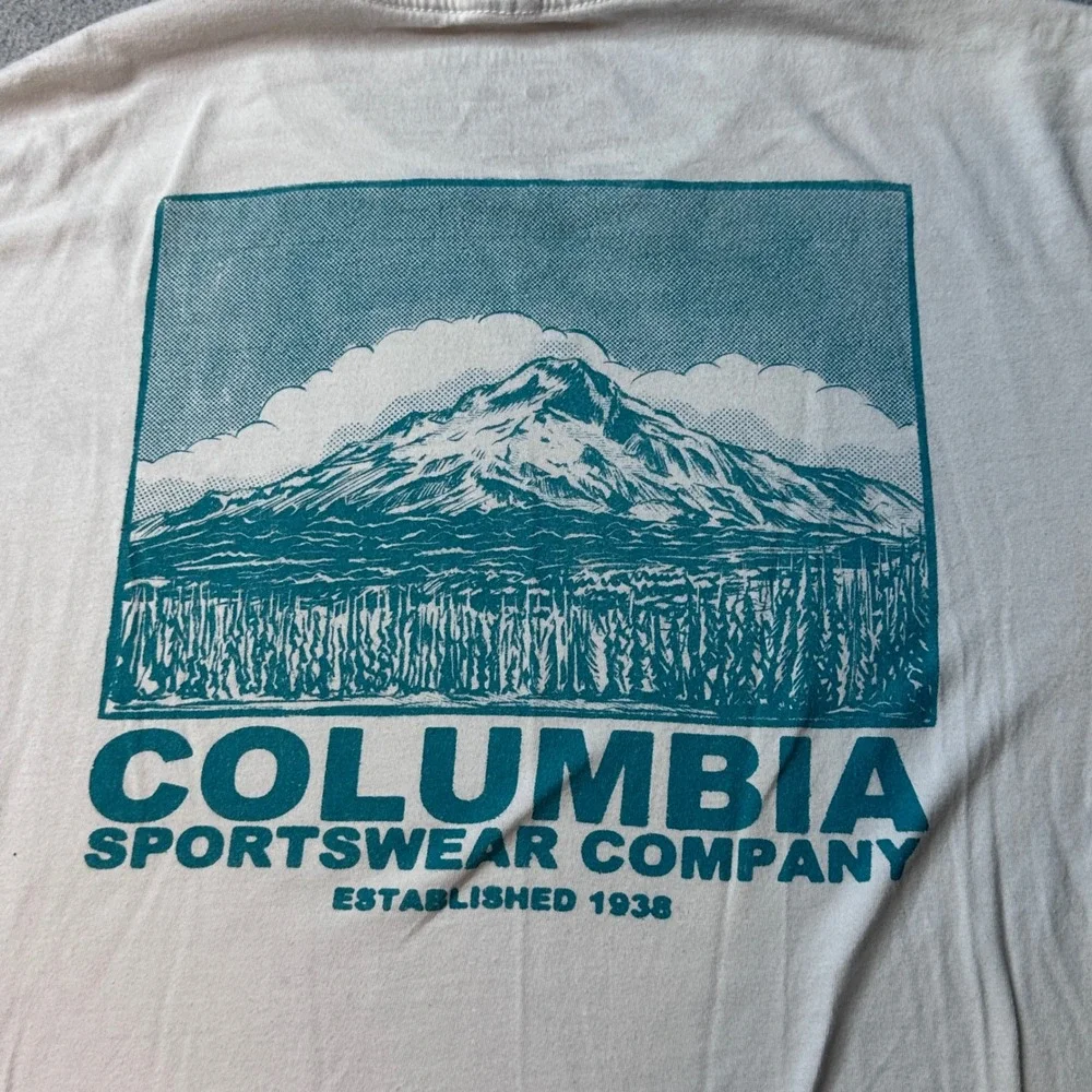 Columbia T-Shirt Mens L White Mountain Graphic Short Sleeve Outdoor Gorpcore - Picture 5 of 9